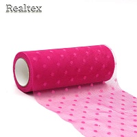 Фатин Реалтекс "Горох" средней жесткости ш.150мм цв.06 малиновый