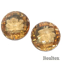 Стразы пластиковые пришивные AB-1 большие цв.св.желтый 