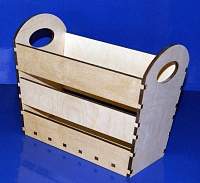 Заготовка для декорирования деревянная Корзинка №8 с рейками 29*12*22,5см