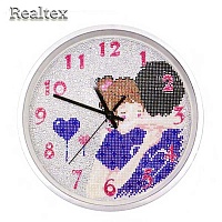Набор для рукоделия (алмазная техника) Realtex "Часы" 4819 30*30см "Обнимашки" 
