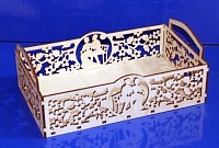 Заготовка для декорирования деревянная Корзинка №11 резная 26,5*16*10см