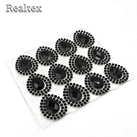 Термоаппликации-стразы №24 на листе (12шт) цв.черный