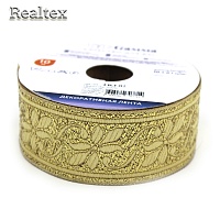 Тесьма жакардовая TRJ-02 33-35мм (10м) цв.золото 