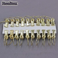 Зажим для штор CL-008 BLITZ металл с кольцом (20шт) цв.золото