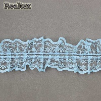  Тесьма "рюш" Realtex R5-3 шир.45мм цв.голубой