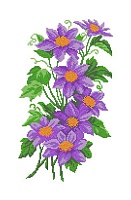 Рисунок на шелке МП №4515 "Клематис" 37х49см