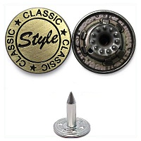 Пуговица джинсовая 15мм ГХН-14878Б (болт) цв.тёртая бронза