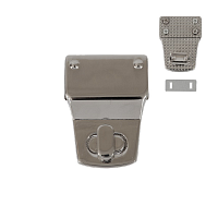 Замок портфельный поворотный 15724 цв.никель полированный