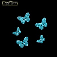 Набор "Бабочки" ассорти из глиттерного фоамирана (20 шт) цв.бирюза