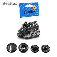 Кнопка "Alfa" 12,5мм №54 "Реалтекс" (50шт) цв.черный никель