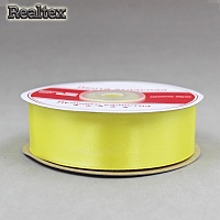 Лента атласная 25мм Realtex (27,4м) цв.021 светло-желтый