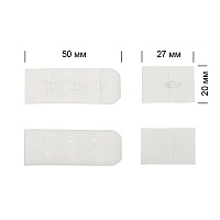 Застежка-крючки TBY 3х1 1,9см (10шт) цв.F102 сумрачно-белый