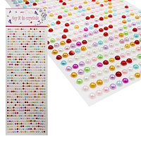 Полужемчуг клеевой Realtex №6 (блистер) (800шт) цв.MIX