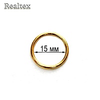  Кольцо  Realtex 15мм металл цв.золото