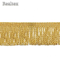 Бахрома Realtex металлизированная 50мм 10460 цв.светлое золото