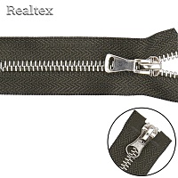 Молния металл никель Т.5 2замка 100см разьемная цв.078 хаки