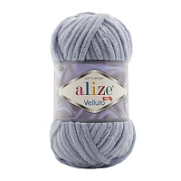 Пряжа Alize "Velluto" (100гр) цв.087 угольно-серый
