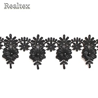 Кружево Realtex объемное 3D 55мм TJ-D313  Realtex цв.черный