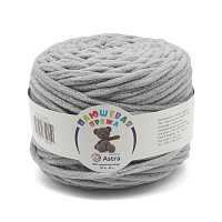 Пряжа Астра "Плюшевая" (100%полиэстер) (2*100гр*80м) цв.911 серый
