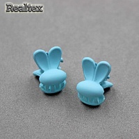 Заколка-краб мини 29552 "Зайка" (2шт) цв.голубой