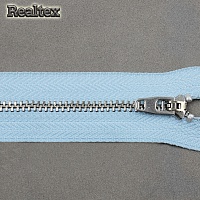 Молния джинсовая  Реалтекс латунь Т.4,5 "Кобра" 14см цв.голубой/никель 