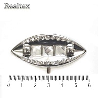 Украшение на прокол IA 26-19 60*25мм (металл) цв.никель 