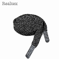 Шнур с наконечниками Realtex R- 1 плоский в крапинку шир.12мм 140см (10шт) цв.черный