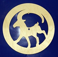 Заготовка для декорирования деревянная Циферблат "зодиак "Козерог" 24см