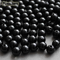 Бусины пластик Realtex  8мм под жемчуг (500гр) цв.02 черный