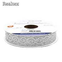 Тесьма жакардовая TRJ-01 16мм (10м) цв.серебро 