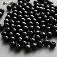 Бусины пластик Realtex  6мм под жемчуг (500гр) цв.02 черный