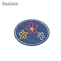 Термоаппликации джинсовые  Реалтекс RT-306 "Цветы"  
