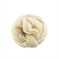 Шерсть для валяния SY-050 тонкая (50гр) цв.натуральный (сливер) 