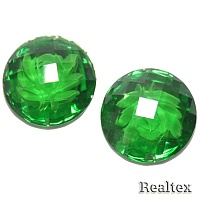 Стразы пластиковые пришивные AB-1 средние цв.зеленый 