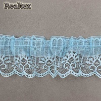  Тесьма "рюш" Realtex R5-1 шир.50мм цв.голубой
