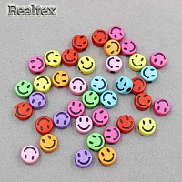Бусины пластик Реалтекс Смайлик (100гр) цв.mix/черный 