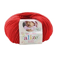 Пряжа Alize "Baby Wool" (50гр) цв.056 красный