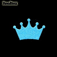 Набор "Корона" из глиттерного фоамирана 50*35мм (10 шт) цв.бирюза