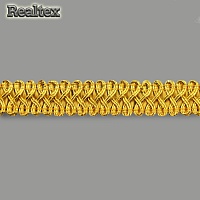 Тесьма Realtex металлизированная "Шанель" 15мм Premium 13-2333 цв.золото