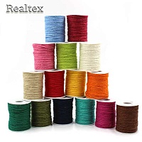 Набор льняных шнуров для рукоделия Реалтекс 2мм (15шт*45,7м) цв.ассорти