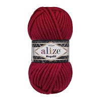 Пряжа Alize "Super Lana Megafil" (100гр) цв.056 красный