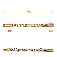 Вешалка-цепочка для верхней одежды ГДЖ 1514 70мм (5шт) цв.золото