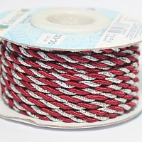 Шнур GC-032 витой 3мм "Гамма" цв.135/серебро бордо