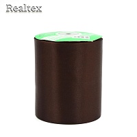 Лента атласная 100мм Реалтекс (27,4м) цв.3139 тёмно-коричневый