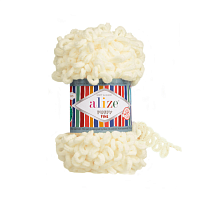 Пряжа Alize "Puffy Fine" (100гр) цв.062 молочный