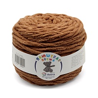 Пряжа Астра "Плюшевая" (100%полиэстер) (2*100гр*80м) цв.827 светло-коричневый