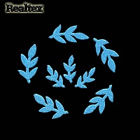 Набор "Листочки 02" из глиттерного фоамирана ассорти (2*10шт) цв.бирюза