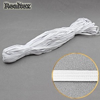 Резинка-вздержка Realtex Китай  6мм вязанная (50м) цв.белый