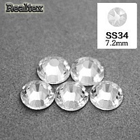 Стразы термоклеевые Реалтекс 34-SS (аналог страз Чехия) цв.Crystal 