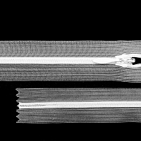 Молния потайная G010S на сетчатой тесьме 50см цв.101 белый